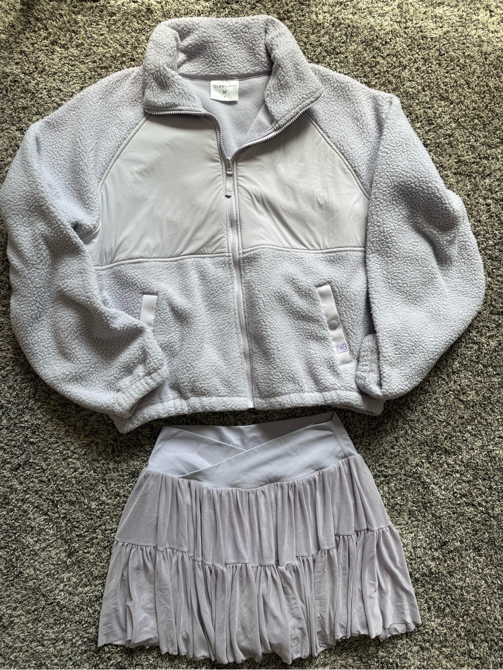 Blogilates Lilac Sherpa Jacket and Skort Set Size Medium